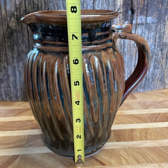 Vintage | Artist Signed | Handcrafted | Pottery | Pitcher/Vase | Decor | Brown - Picture 10 of 12